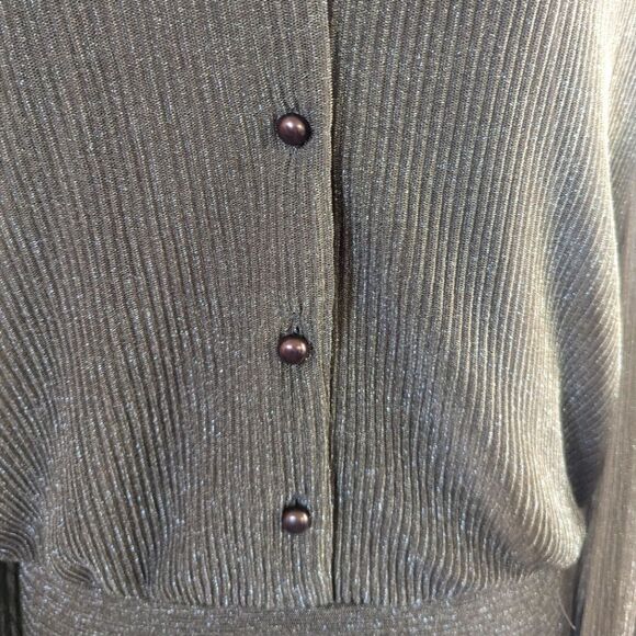 Kristinit Metallic Sheer Blouse Whimsigoth Office Siren Feminine Romantic L - Picture 5 of 10